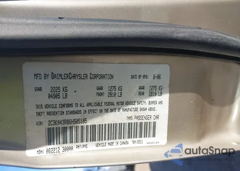 2006 Chrysler 300 from USA, damaged, VIN 2C3KA43R86H505185